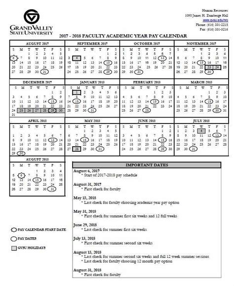 Gvsu Academic Calendar 2018